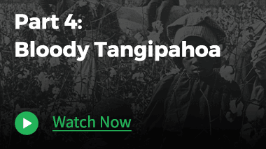 At the background, old image of farmers. With texts "Part 4: Bloody Tangipahoa" and "Watch Now."