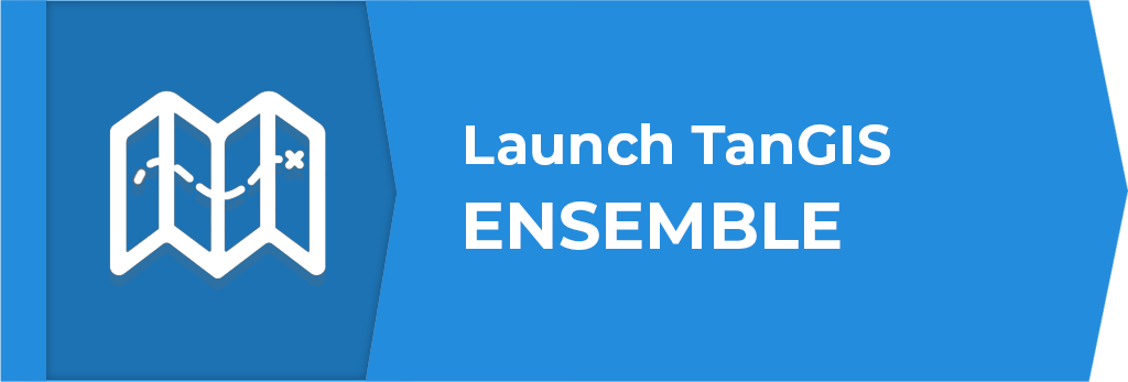 Blue graphic with a white map icon on the left and the words Launch TanGIS ENSEMBLE in bold white text on the right.